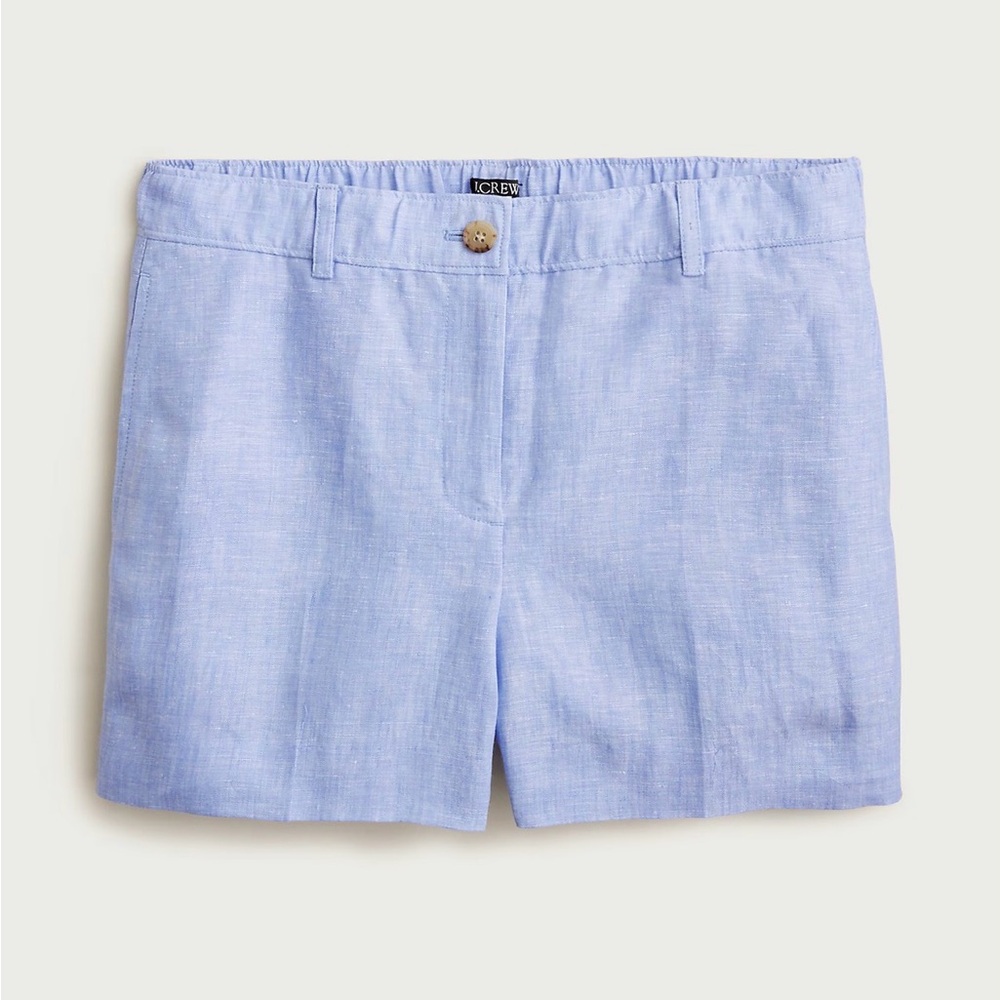 J. Crew Light Blue Linen Women's Harbor 3” Shorts - Picture 7 of 7